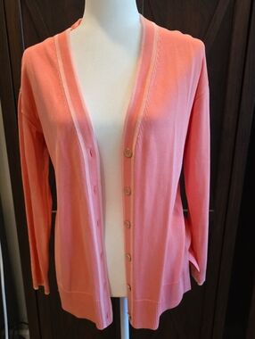 Talbots Coral Pink Women's Button Cardigan Sweater